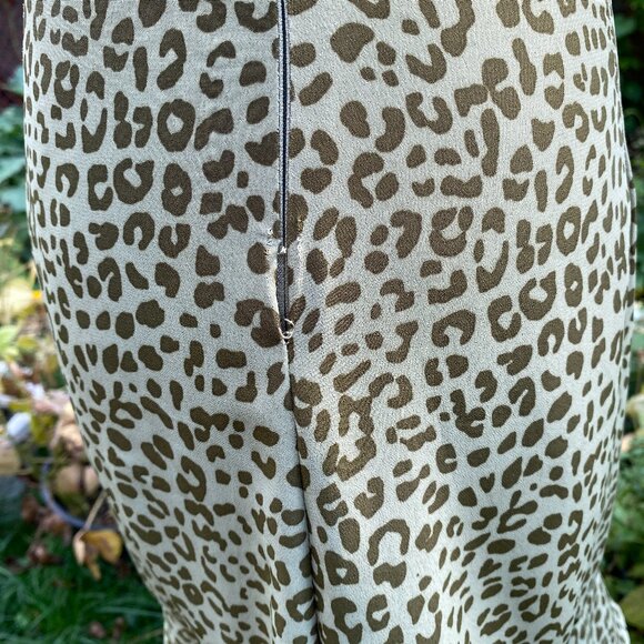 ZARA Olive Green Leopard Print Mini Dress XS - Picture 9 of 9